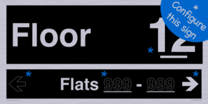 KT11898: Floor ID sign with One Flat Directional Section