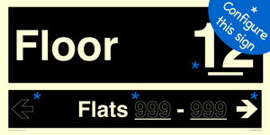 KT11898: Floor ID sign with One Flat Directional Section