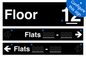 KT11900: Floor ID sign with Two Flat Directional Section