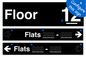 KT11900: Floor ID sign with Two Flat Directional Section