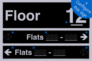KT11900: Floor ID sign with Two Flat Directional Section