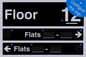 KT11900: Floor ID sign with Two Flat Directional Section