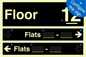 KT11900: Floor ID sign with Two Flat Directional Section