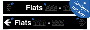 KT12725: Two Flat Directional Section Black background Transparent text