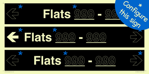 KT12731: Three Flat Directional Section Black background Transparent text