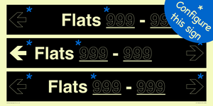 KT12731: Three Flat Directional Section Black background Transparent text