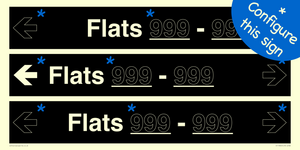 KT12731: Three Flat Directional Section Black background Transparent text