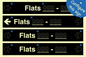 KT12737: Four Flat Directional Section Black background Transparent text