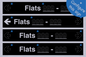 KT12737: Four Flat Directional Section Black background Transparent text