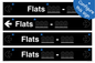 KT12737: Four Flat Directional Section Black background Transparent text