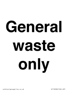 KT13238: General waste only