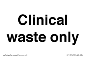 KT13242: Clinical waste only