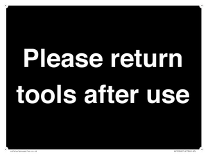 KV12266: Please Return Tools After Use Sign