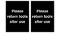 KV12266: Please Return Tools After Use Sign