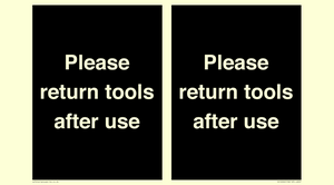 KV12266: Please Return Tools After Use Sign