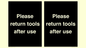 KV12266: Please Return Tools After Use Sign