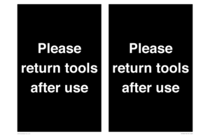 KV12266: Please Return Tools After Use Sign