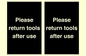 KV12266: Please Return Tools After Use Sign