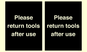 KV12266: Please Return Tools After Use Sign