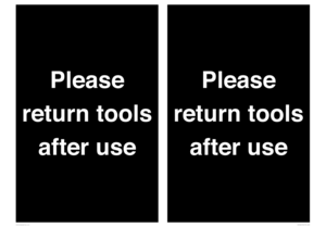 KV12266: Please Return Tools After Use Sign
