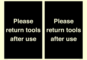 KV12266: Please Return Tools After Use Sign