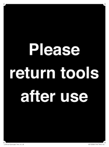 KV12266: Please Return Tools After Use Sign