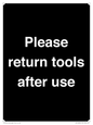 KV12266: Please Return Tools After Use Sign