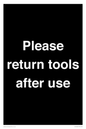 KV12266: Please Return Tools After Use Sign