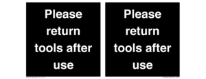 KV12266: Please Return Tools After Use Sign