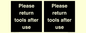 KV12266: Please Return Tools After Use Sign