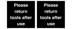 KV12266: Please Return Tools After Use Sign