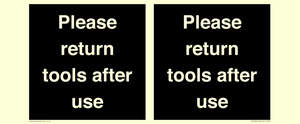 KV12266: Please Return Tools After Use Sign