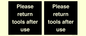 KV12266: Please Return Tools After Use Sign
