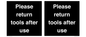 KV12266: Please Return Tools After Use Sign