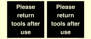 KV12266: Please Return Tools After Use Sign