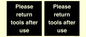 KV12266: Please Return Tools After Use Sign