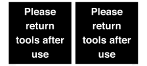KV12266: Please Return Tools After Use Sign