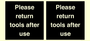 KV12266: Please Return Tools After Use Sign