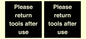 KV12266: Please Return Tools After Use Sign