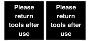 KV12266: Please Return Tools After Use Sign