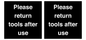 KV12266: Please Return Tools After Use Sign