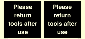 KV12266: Please Return Tools After Use Sign