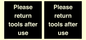 KV12266: Please Return Tools After Use Sign