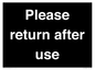 KV12320: Please Return After Use Anti-Slip Floor Signs