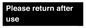 KV12320: Please Return After Use Anti-Slip Floor Signs