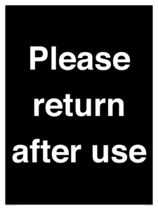KV12320: Please Return After Use Anti-Slip Floor Signs