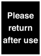 KV12320: Please Return After Use Anti-Slip Floor Signs
