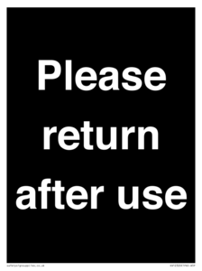 KV12320: Please Return After Use Anti-Slip Floor Signs