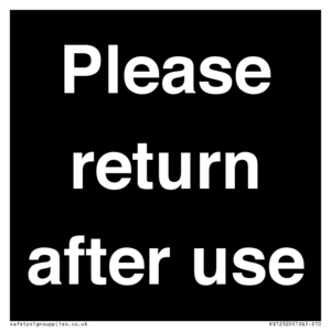 KV12320: Please Return After Use Anti-Slip Floor Signs