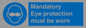M10369: Mandatory eye protection must be worn